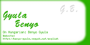 gyula benyo business card